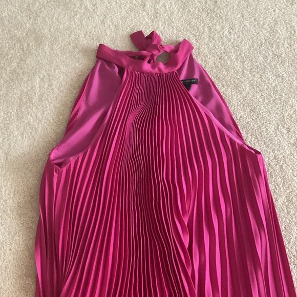 Banana Republic NWT raspberry pleated dress - Picture 9 of 11
